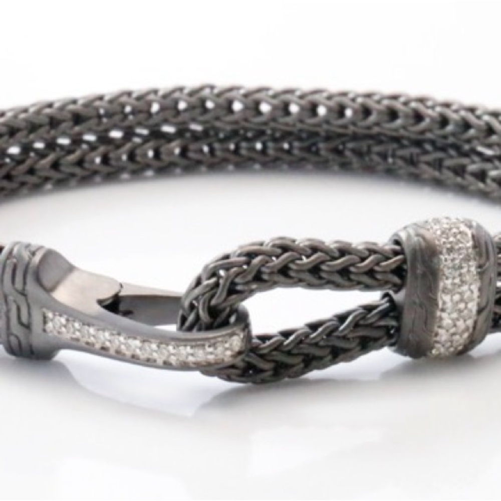 Classic Chain Silver Diamond Pave Bracelet